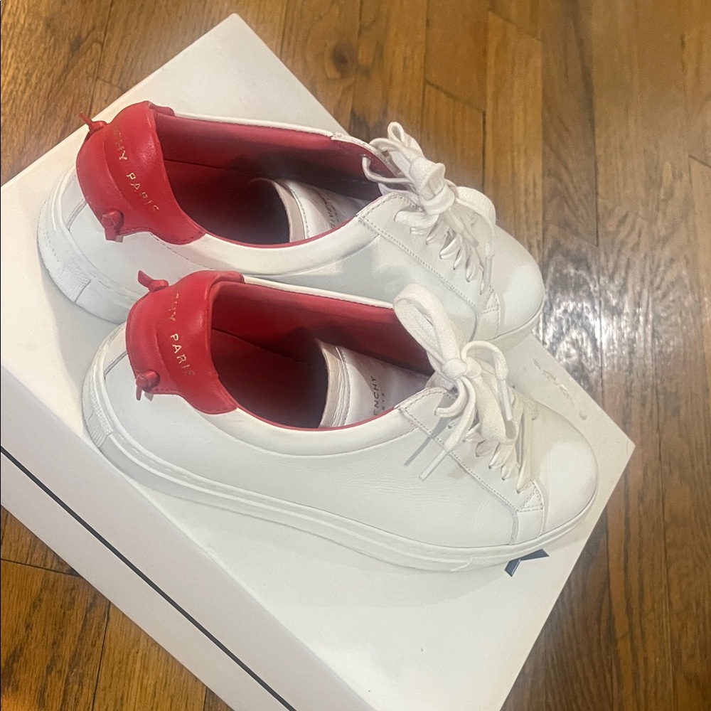 Givenchy White and Red Women's Sneakers - Picture 6 of 8